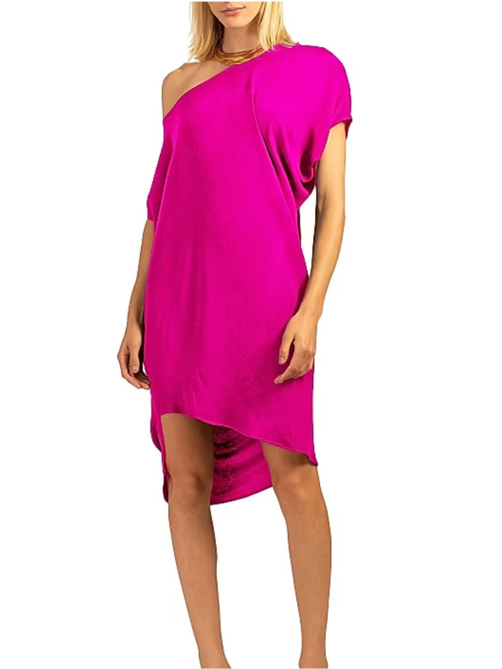 Trina Turk Fuchsia One-Shoulder Radiant Dress size Large new with tags